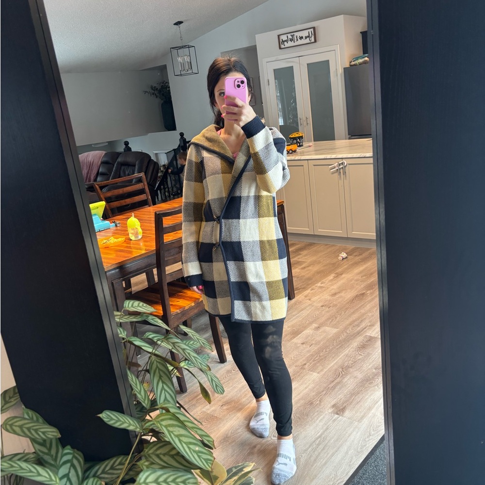 CAbi Yellow and Black Patterned Jacket